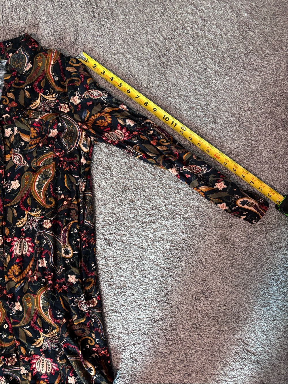 Pimkie Paisley Shirt Dress Boho Button Front Long Sleeve Size Small - Picture 10 of 11